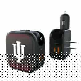 Keyscaper - Indiana Hoosiers 2-in-1 USB A/C Charger - Black