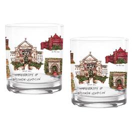 Indigo Falls - Wisconsin Badgers 16oz. Laura Wilcox University Hall Two-Piece Rocks Glass Set - Multicolor