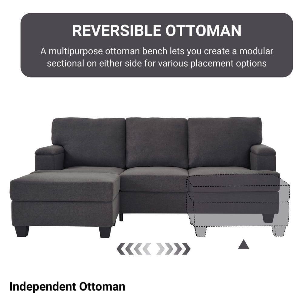 REVERSIBLE OTTOMAN  
A multipurpose ottoman bench lets you create a modular sectional on either side for various placement options  

Independent Ottoman