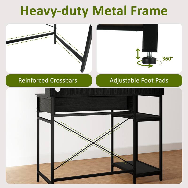Heavy-duty Metal Frame  
360° Reinforced Crossbars  
Adjustable Foot Pads
