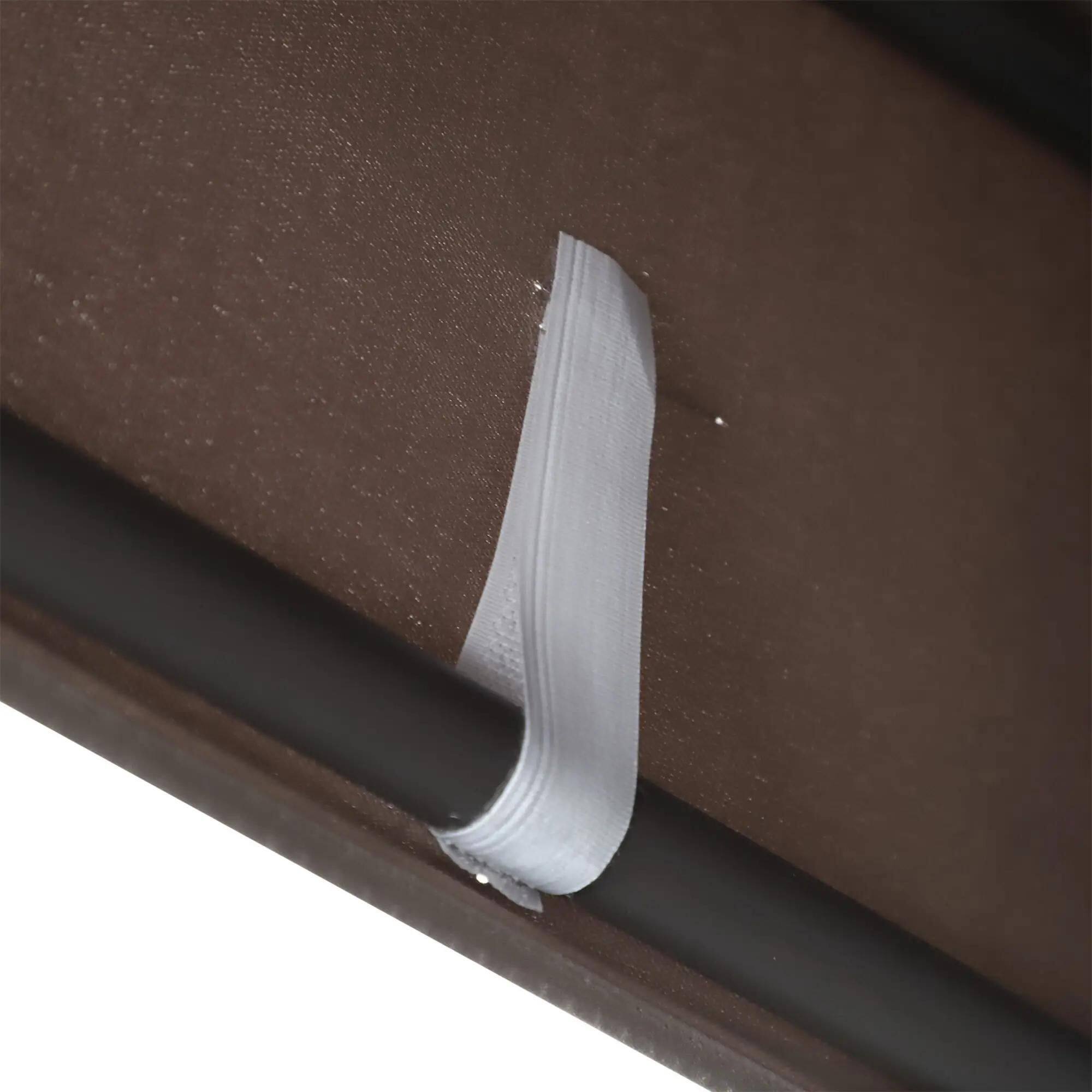 Alt View 1. Resenkos - Resenkos 3-Seat Swing Chair, Outdoor Glider With Canopy, Removable Cushions, Pillows, Side Trays, Garden,  Brown.