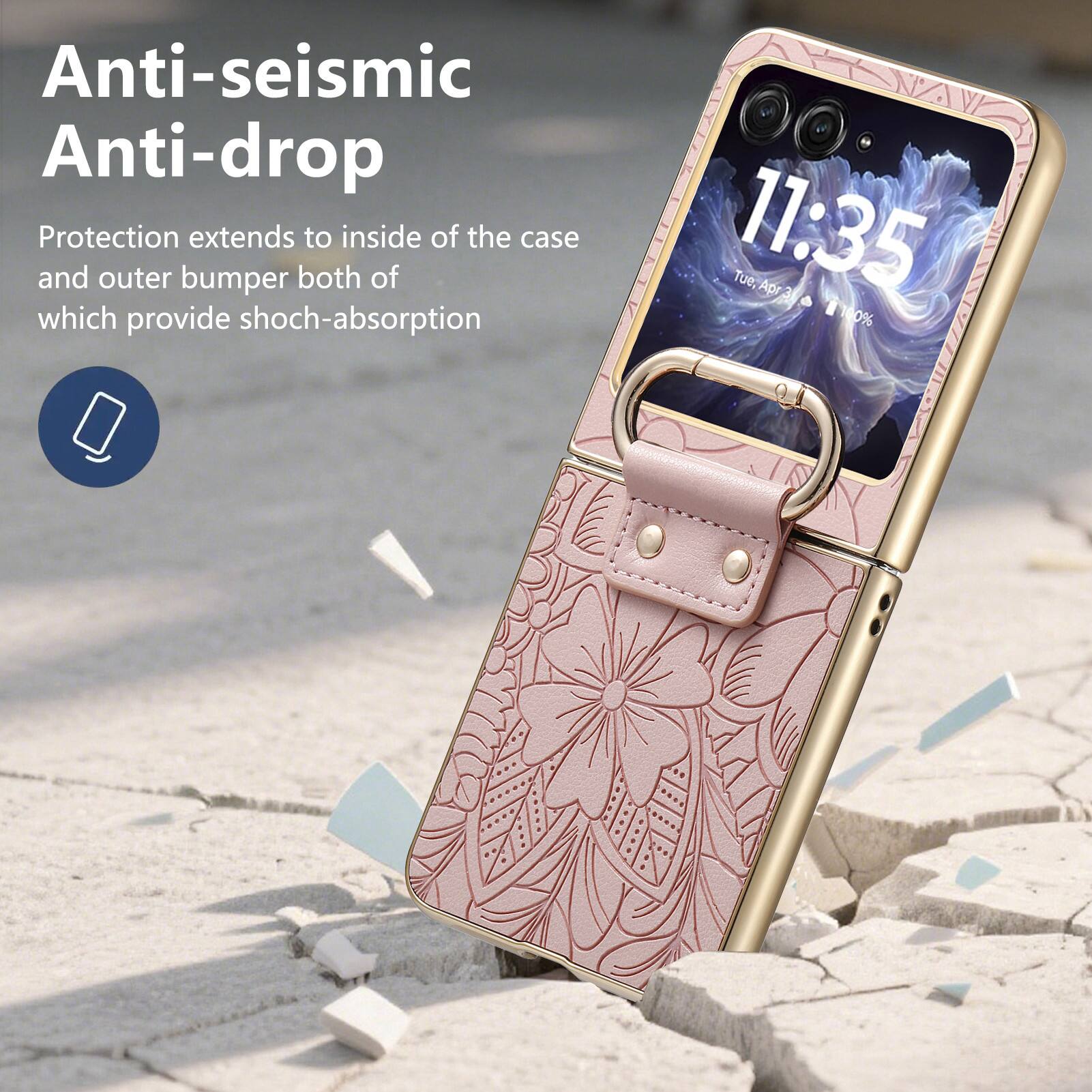 Anti-seismic Anti-drop Protection extends to inside of the case and outer bumper both of which provide shock-absorption

11:35 Tue, Apr 31 1100% Tue, Apr 100%