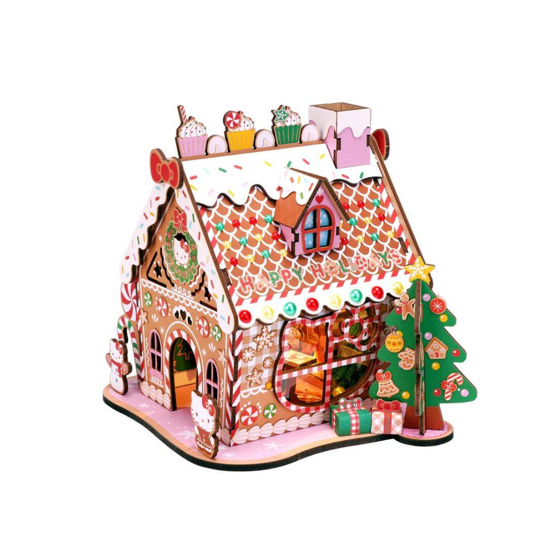 Alt View 1. 3D Puzzle - DIY 3D Puzzle - Hello Kitty Gingerbread House 266pcs.