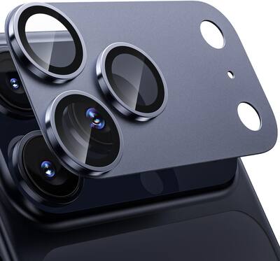 Protecteur Objectif Caméra IPhone 17 Pro Max - 3 Pièces - Verre Trempé 9H - Cercle Noir - Compatible Avec La Plupart Des Coques