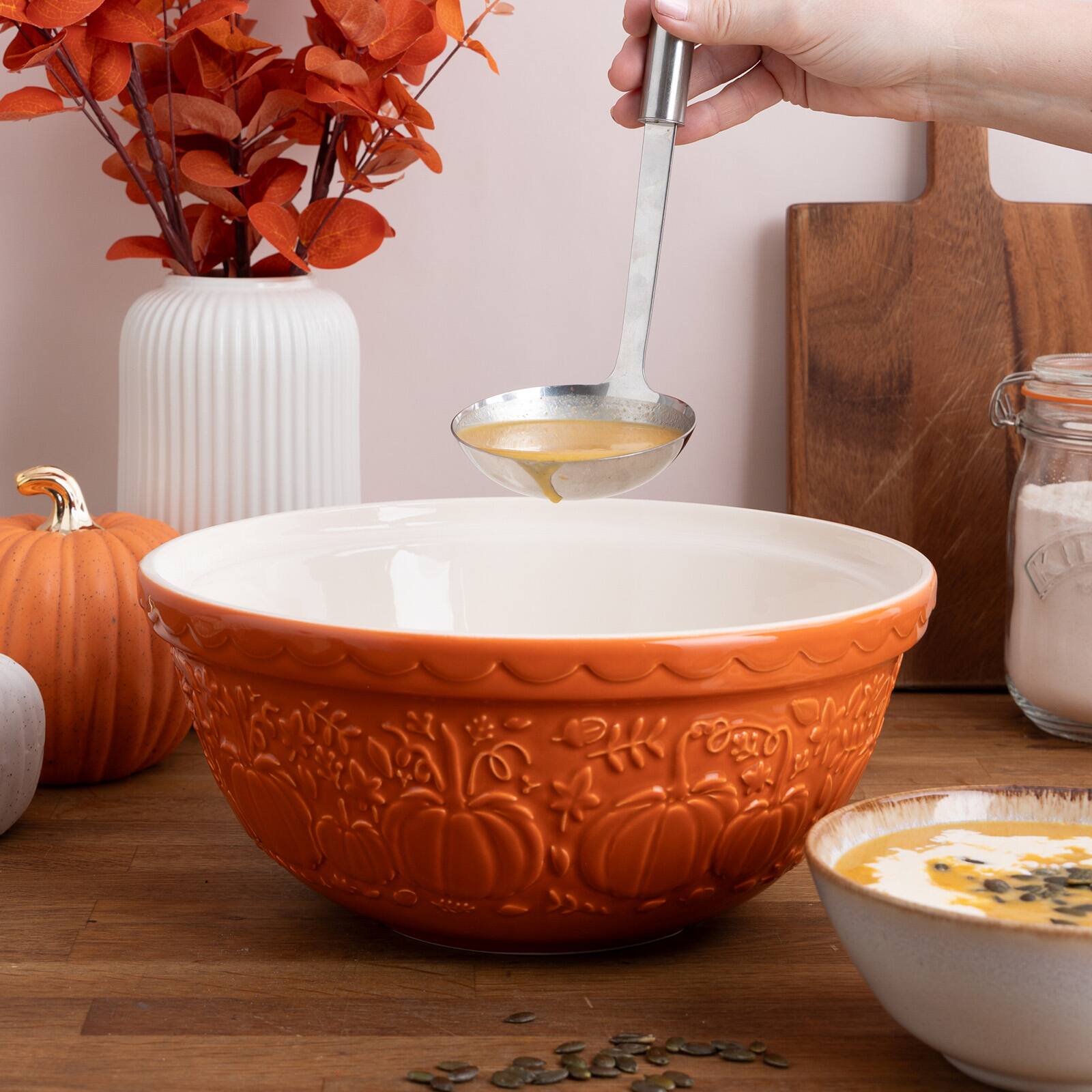 Alt View 8. Mason Cash - Pumpkin Mixing Bowl, Set of 4 - Multicolored.