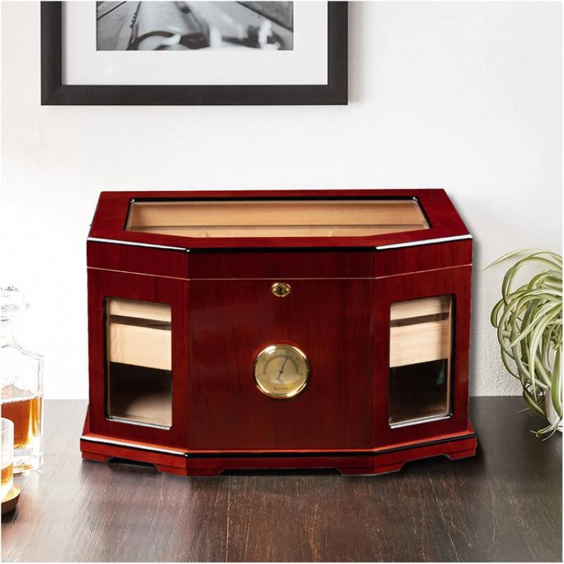 Alt View 1. Prestige - Chancellor Cigar Humidor - Rich High Lacquer Finish.
