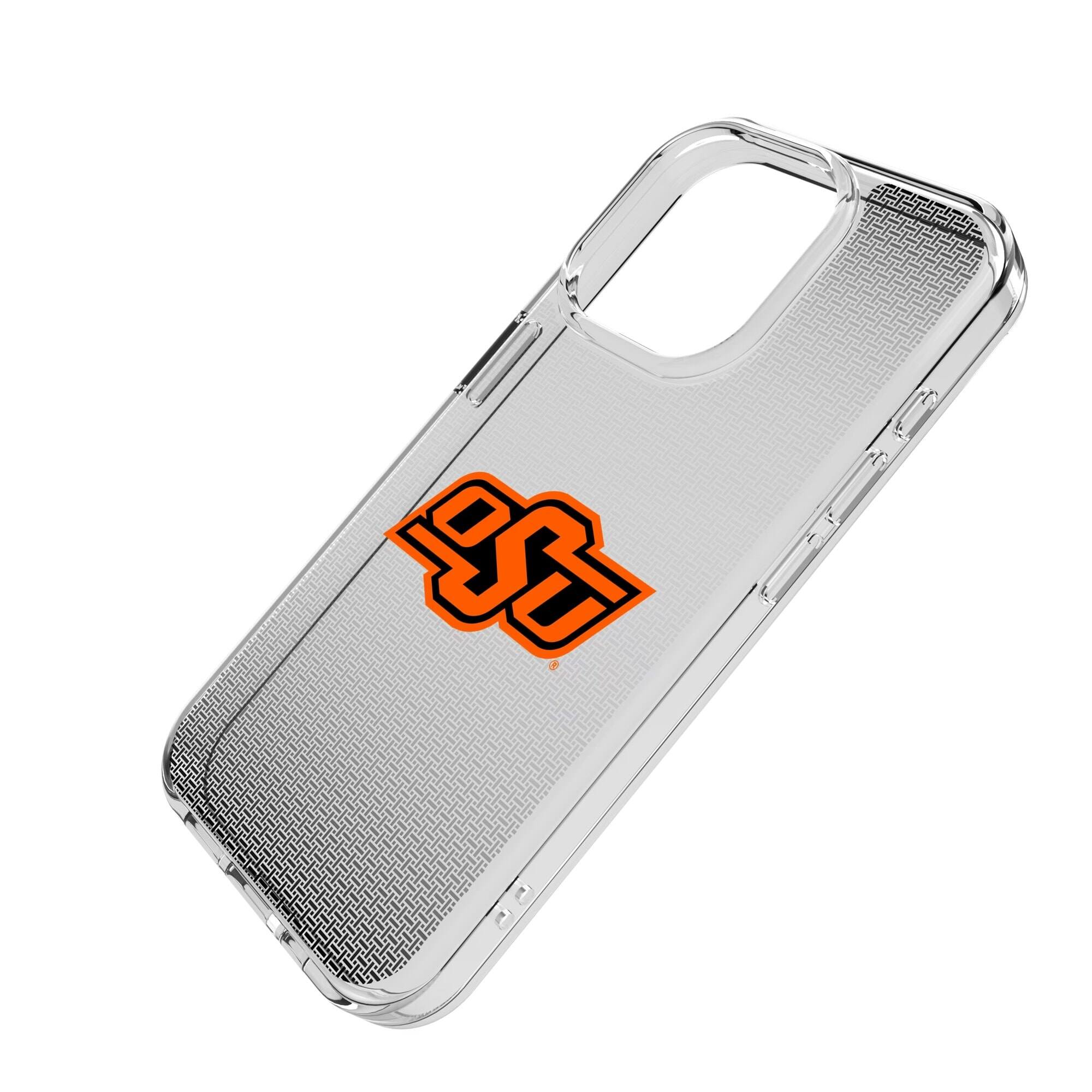 Alt View 1. Keyscaper - Oklahoma State Cowboys Linen Logo iPhone Clear Case - 14 - Multicolor.