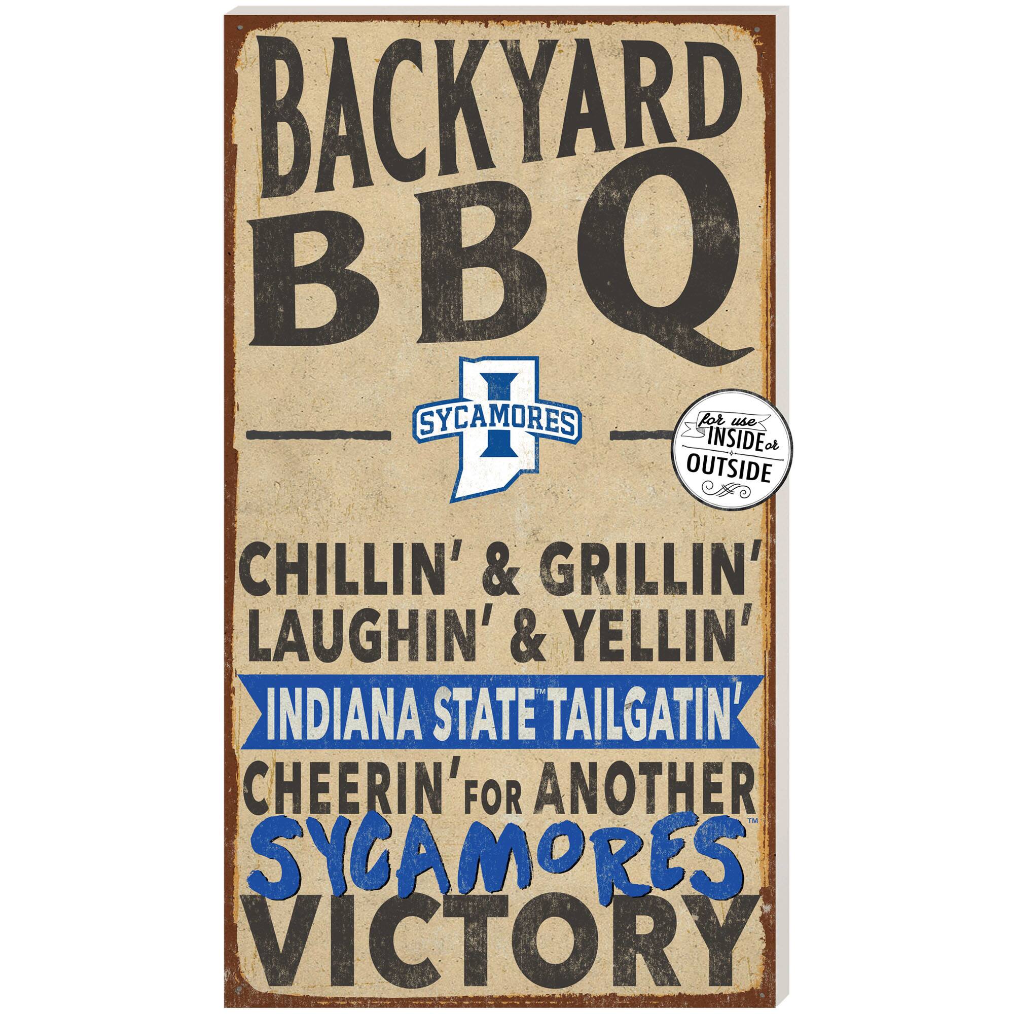 Indiana State Sycamores 11" x 20" Indoor/Outdoor BBQ Sign