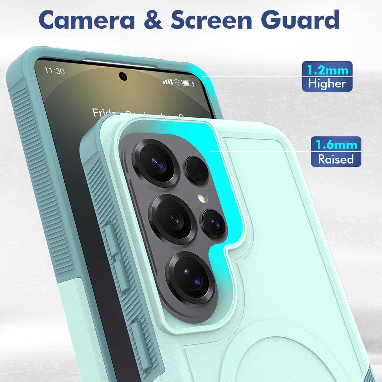 Camera & Screen Guard

11:30

1.2mm Higher

1.6mm Raised
