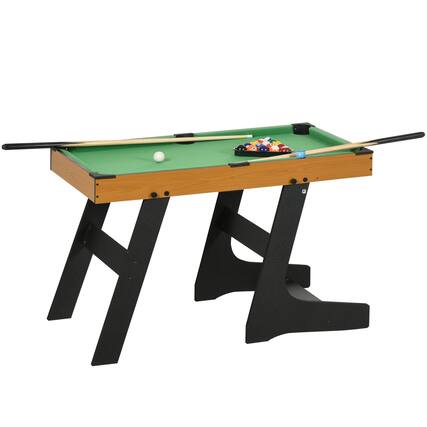 Front. Soozier - 38" Mini Pool Table Set Tabletop Billiards Game with Easy Folding for Storage, with Balls, Cues - Green.