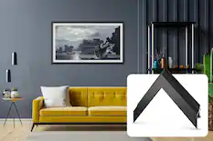 Front. Deco TV Frames - Alloy Scoop Bezel for Samsung The Frame and Frame Pro TV - 55" - Anodized Black.
