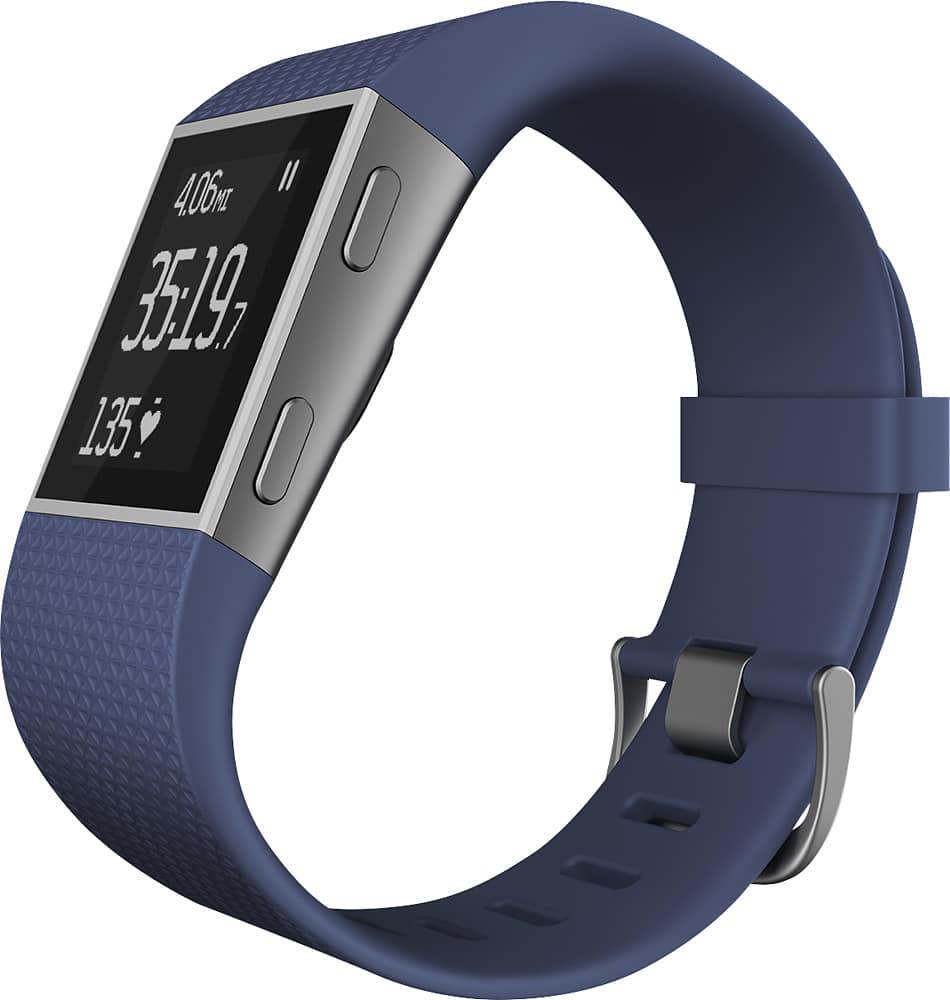 Left. Fitbit - Surge Fitness Watch (Small) - Blue.