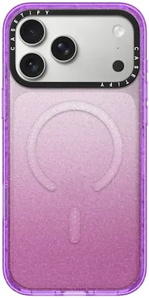 Front. CASETiFY - Apple iPhone 17 Pro Max Impact Case - Purple Glitter.