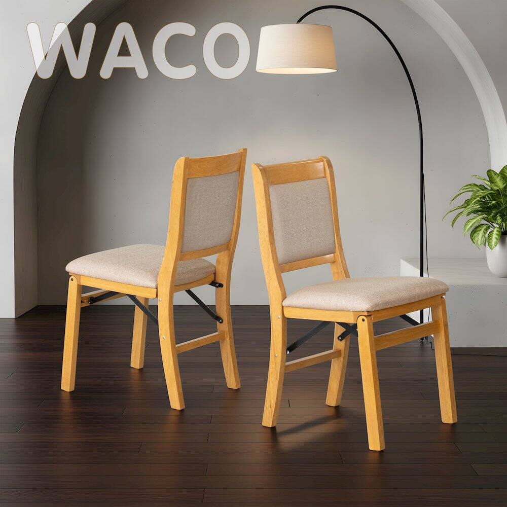 Back. East West Furniture - Waco Dining Chairs with PU Leather Seat - Oak.