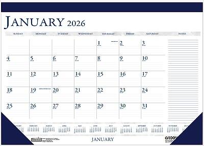 2026 House of Doolittle 18.5" x 13" Monthly Desk Pad Calendar, (1646-26) - Blue