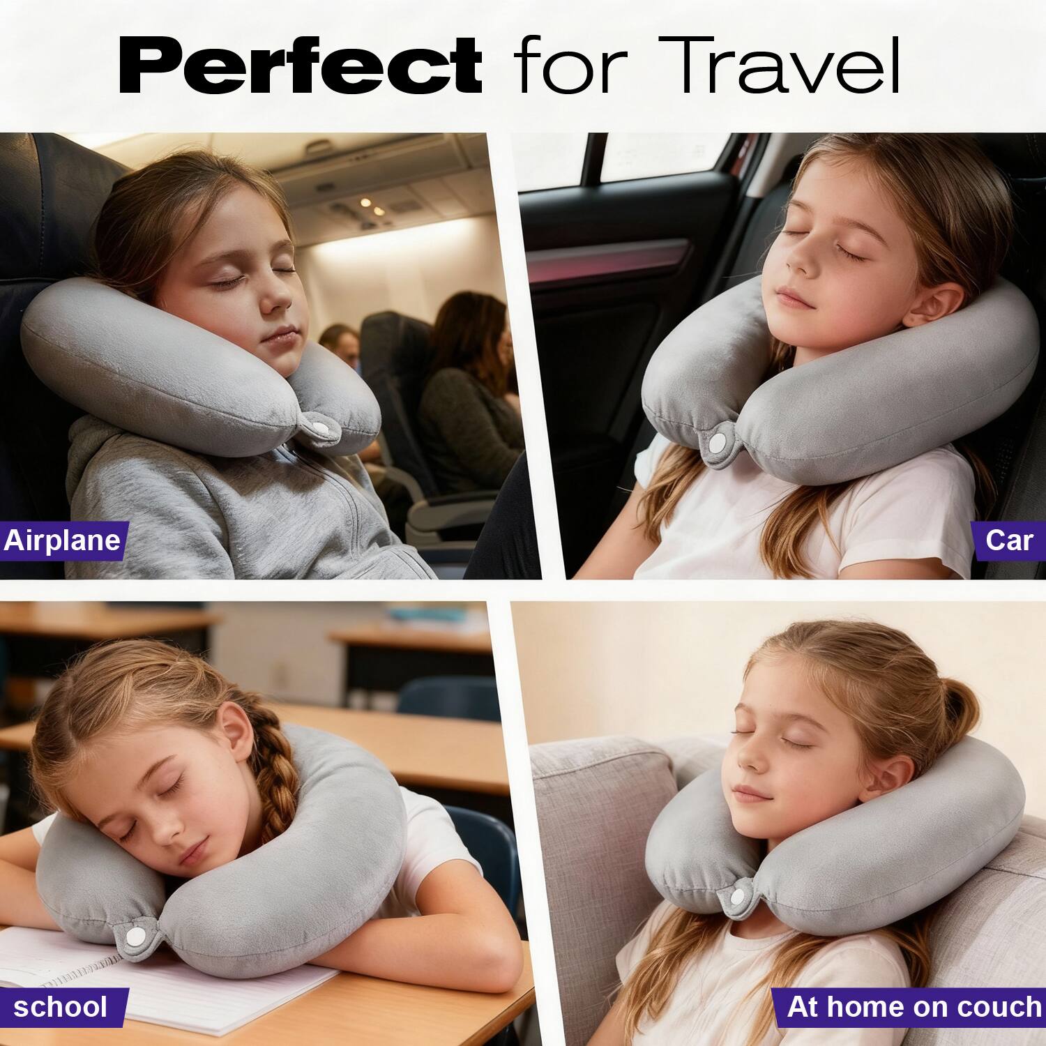 Perfect for Travel

Airplane  
Car  
school  
At home on couch