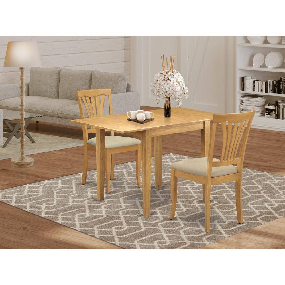 Angle. East West Furniture - Dining Room Set Oak - Brown.