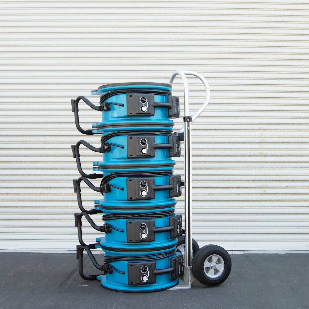 Alt View 4. XPOWER - 1/3 HP 3600 CFM High Temperature Variable Speed Air Mover, Blower, Fan - Blue.