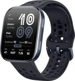 Amazfit - Bip 6 Smartwatch 50.03mm Silicone - Black / Blue - (2025)