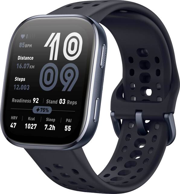 Amazfit - Bip 6 Smart Watch 46mm, 14 Day Battery, GPS, Fitness & Sleep Tracker, Workout Modes - Black / Blue - (2025)