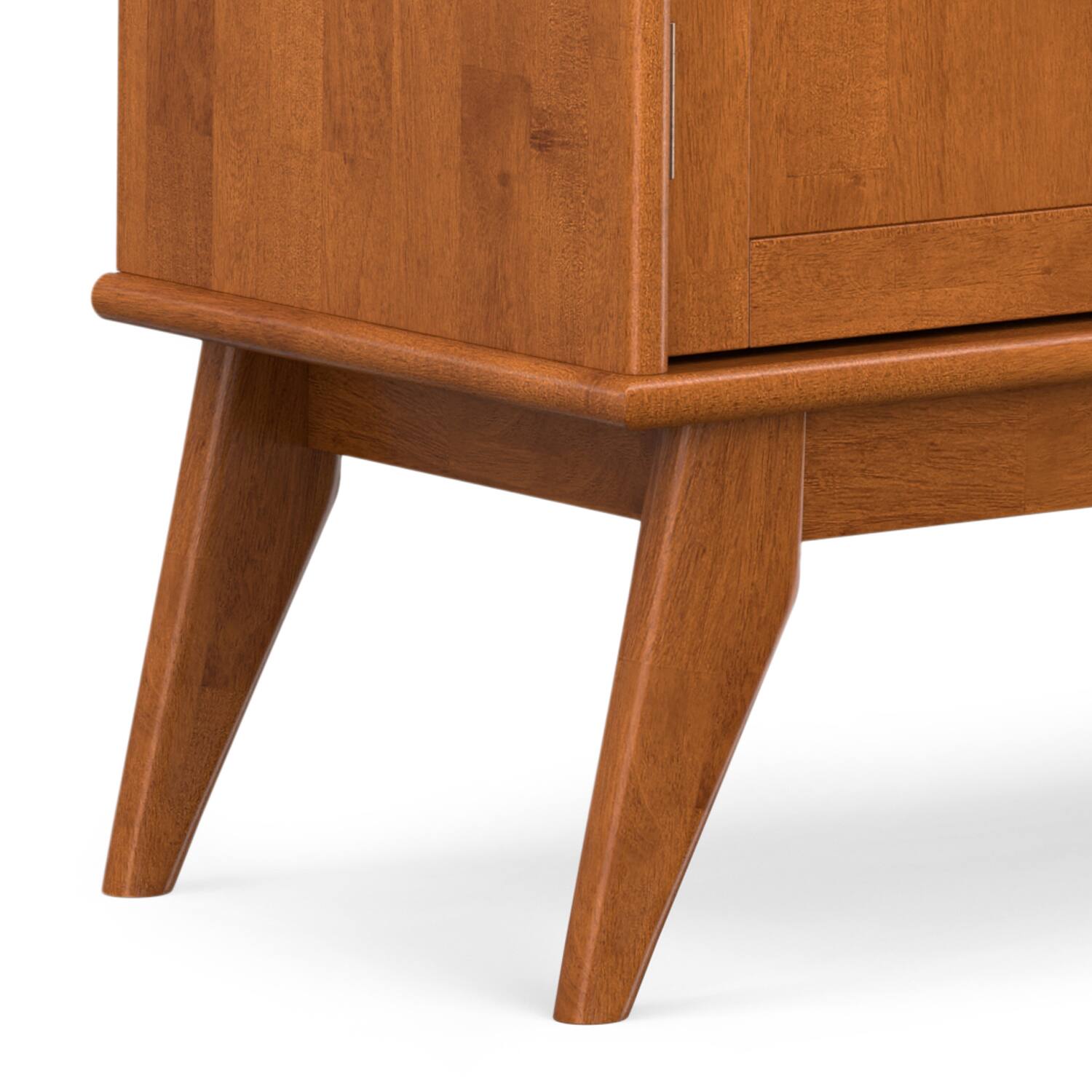 Alt View 7. Simpli Home - Draper SOLID HARDWOOD Mid Century 4 Door Sideboard Buffet in Teak Brown - Teak Brown.
