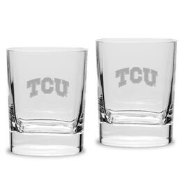 Jardine - TCU Horned Frogs 2-Piece 11.75oz. Square Double Old Fashioned Glass Set - Multicolor