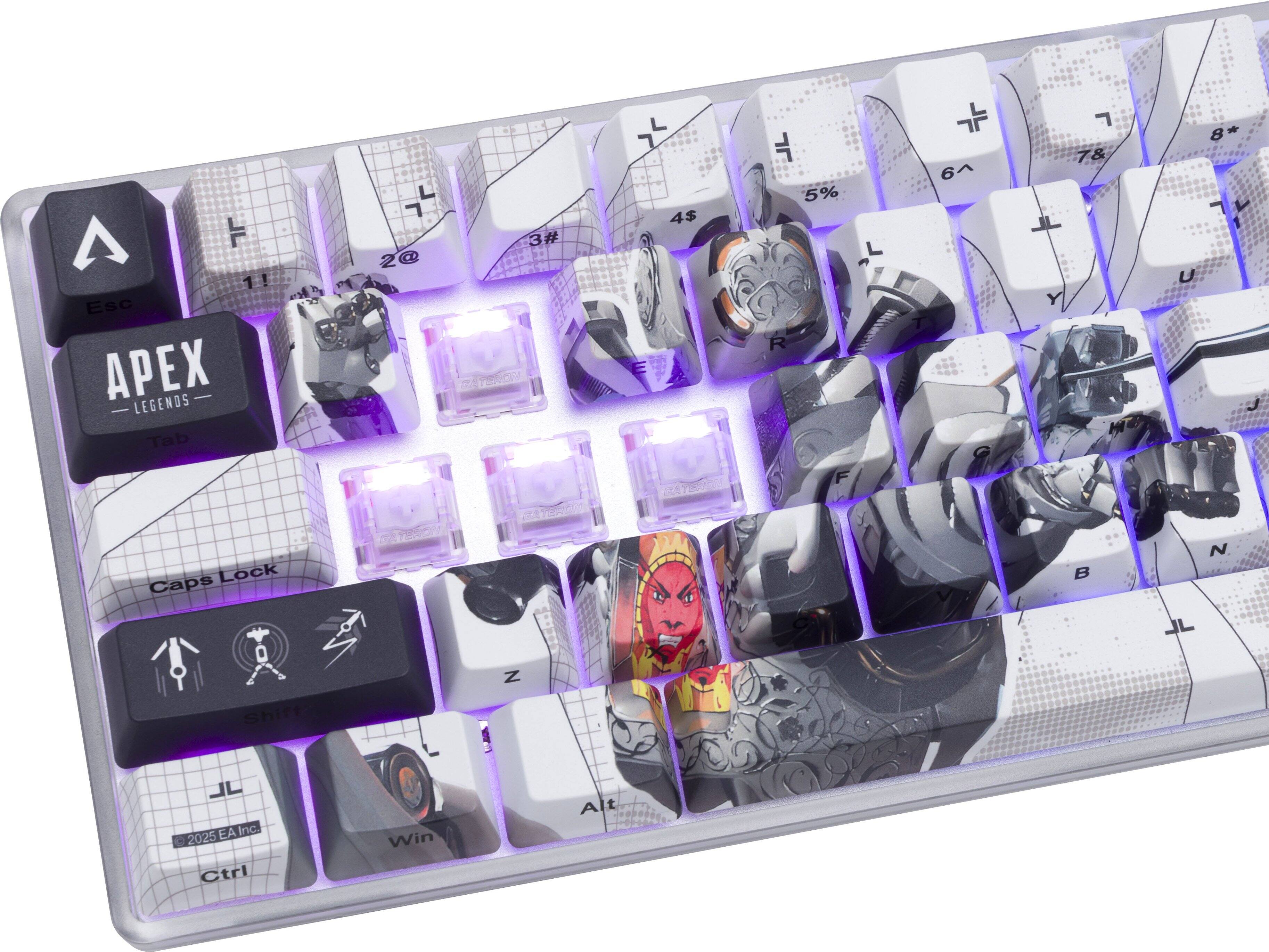 The text on the image is grouped and corrected as follows:

A Esc E LEGENDS Tab 2@ 3# 4$  5% R  6  7& JL Y 8* - U Lock Caps B N Shift N JL EA.Inc. EA Inc. - 2025 Ctrl Win Alt t -