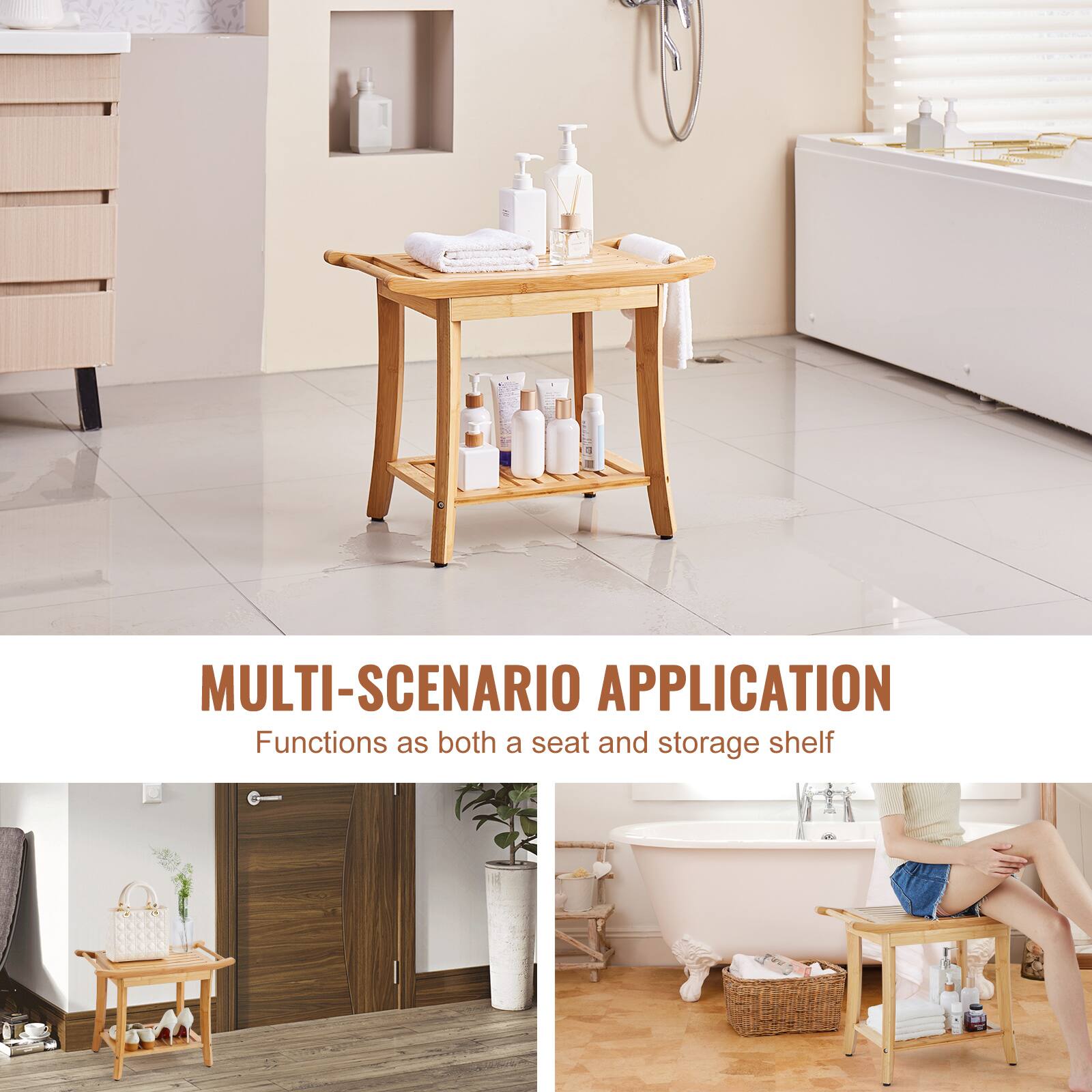 MULTI-SCENARIO APPLICATION  
Functions as both a seat and storage shelf