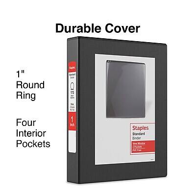 Durable Cover

1" Round Ring

Four Interior Pockets

Staples Standard Binder View 2 Pockets

PVC Free