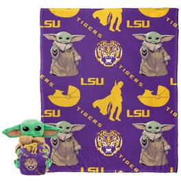 Northwest - LSU Tigers Grogu Hugger Pillow & Silk Touch Throw Set - Multicolor