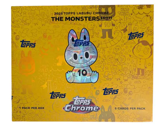 2025 Topps Labubu Chrome: The Monsters 10th Anniversary
1 Pack Per Box
5 Cards Per Pack
Topps Chrome