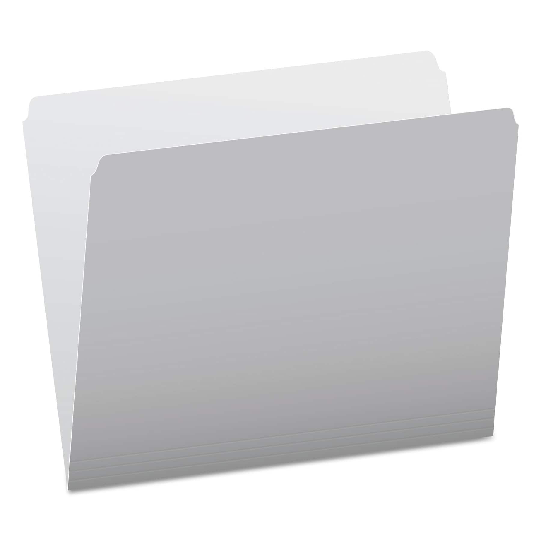 Tops Business Forms - Colored File Folders, Straight Tabs, Letter Size, Gray/Light Gray, 100/Box