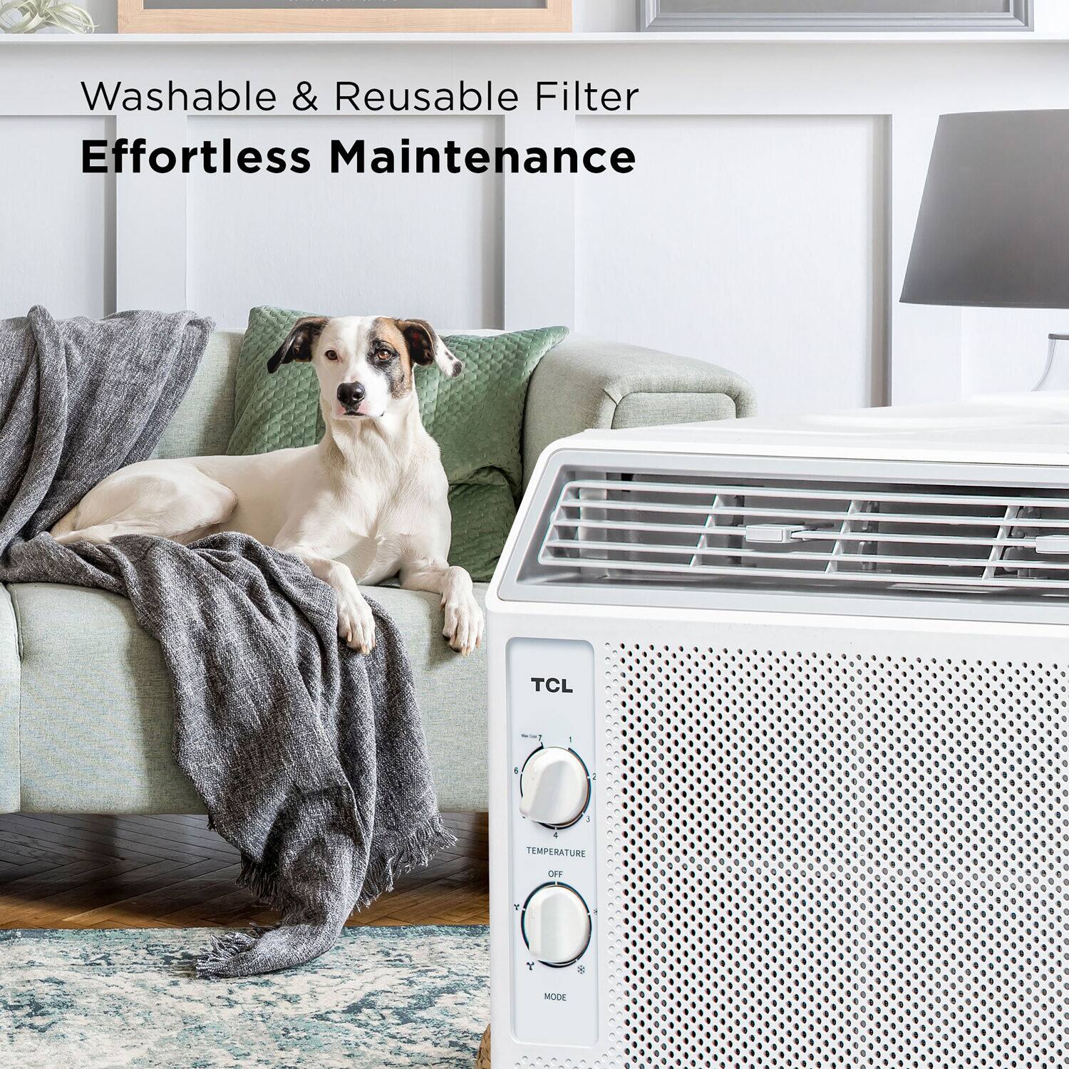 Effortless Maintenance, Washable & Reusable Filter, TCL - 4 ; 1 TEMPERATURE OFF . Y MODE