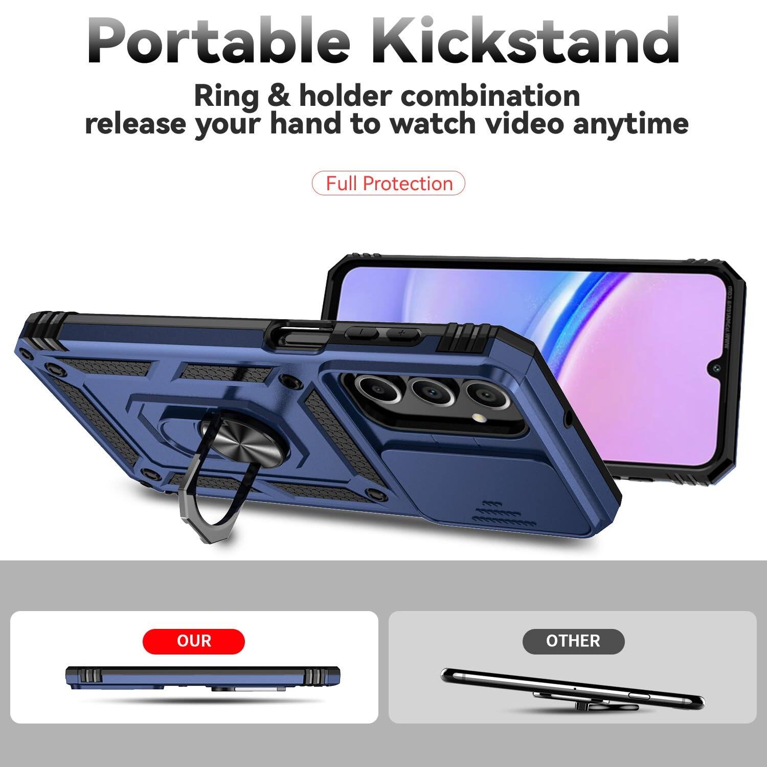 Portable Kickstand  
Ring & holder combination release your hand to watch video anytime  
Full Protection  

OUR  
OTHER