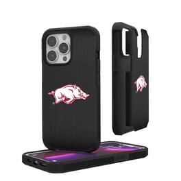 Keyscaper - NCAA - Arkansas Razorbacks Linen Logo iPhone Rugged Case - 15 - Black