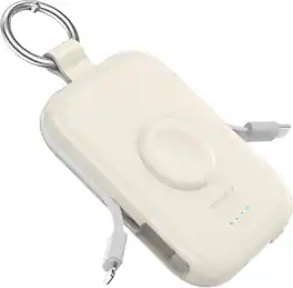 RORRY - CharmGo 5000mAh Portable Charger with Built-in Cables, Keychain Design, Compatible with Apple Watch and iPhone - Starlight