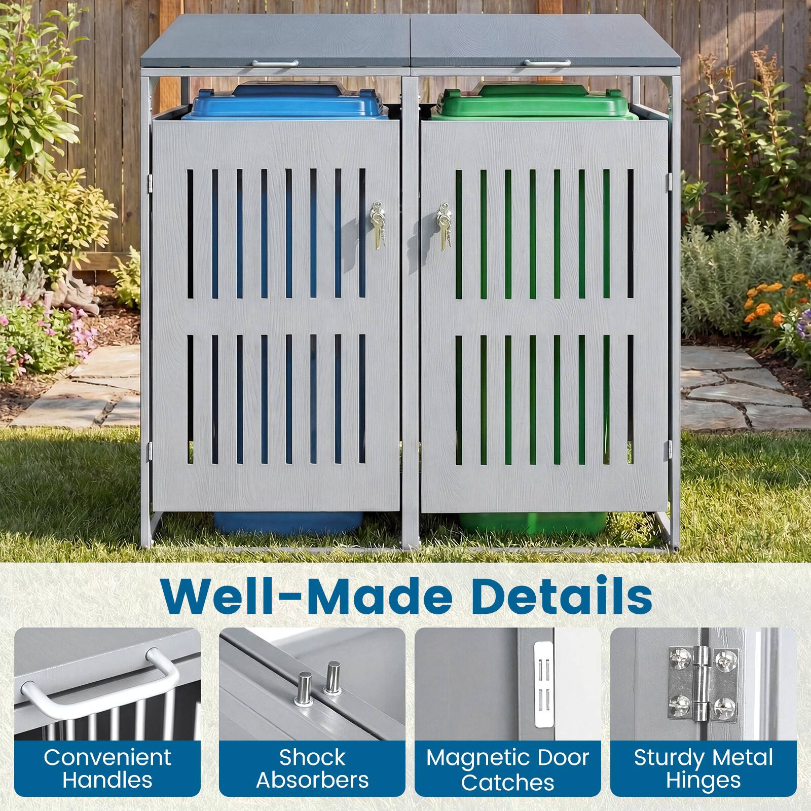 Well-Made Details  
Convenient Handles  
Shock Absorbers  
Magnetic Door Catches  
Sturdy Metal Hinges