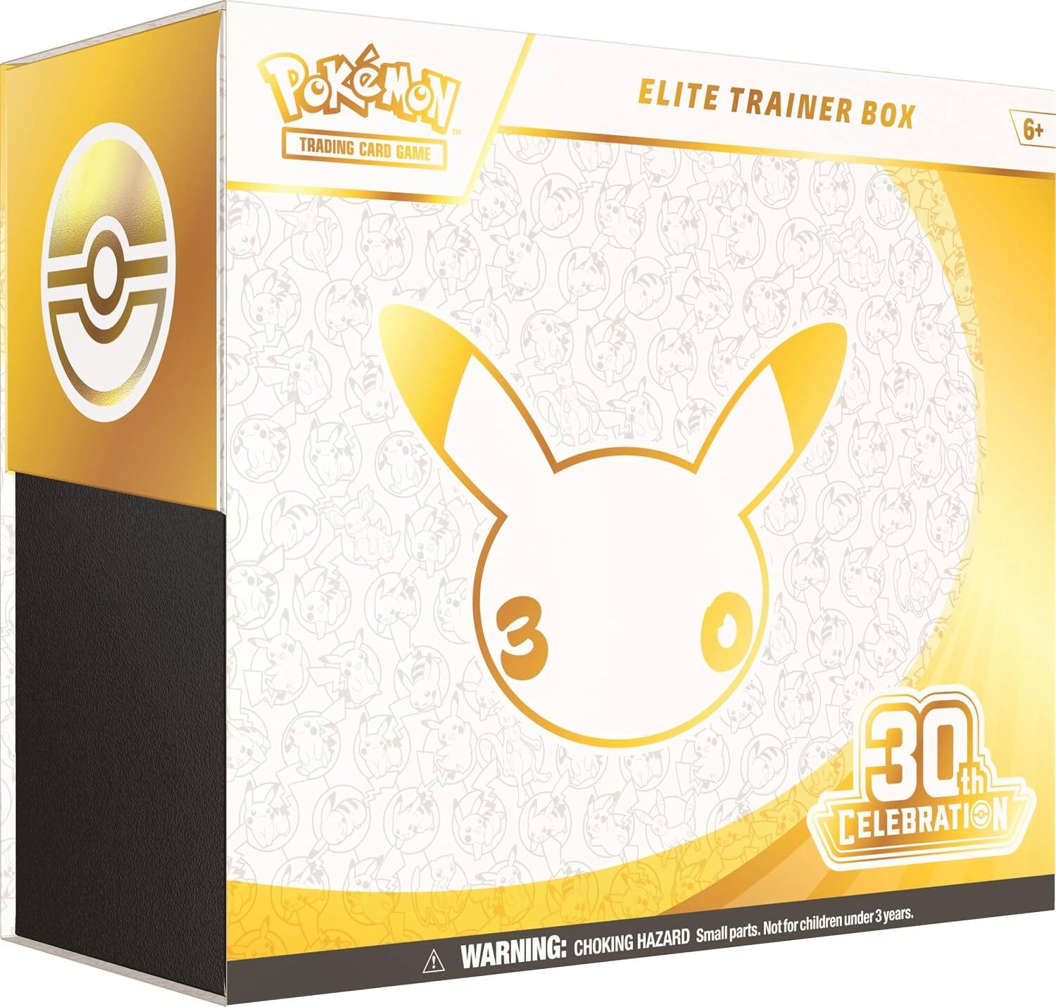 Pokémon Trading Card Game  
Elite Trainer Box  
6+  
30th Celebration  
WARNING: CHOKING HAZARD Small parts. Not for children under 3 years.