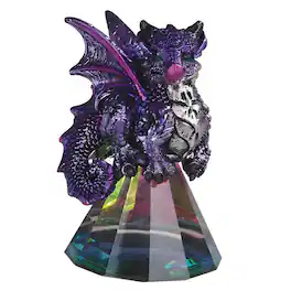 FC Design - 3.5"H Dragon Standing on Pyramid Glass Figurine Statue Office Desk Tabletop Medieval Gaming Home Decor Gift - Multi-Color