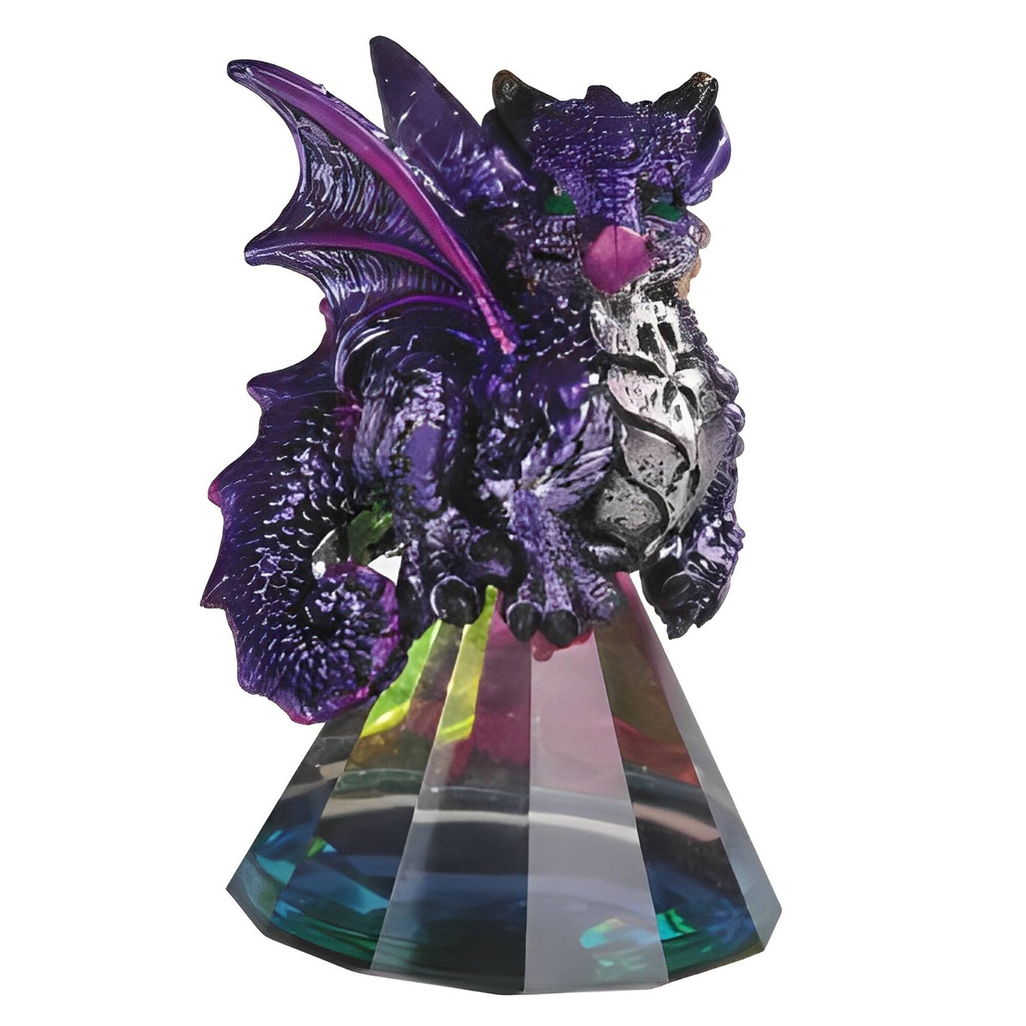 Front. FC Design - FC Design 3.5"H Dragon Standing on Pyramid Glass Figurine Statue Office Desk Tabletop Medieval Gaming Home Decor Gift - Multi-Color.