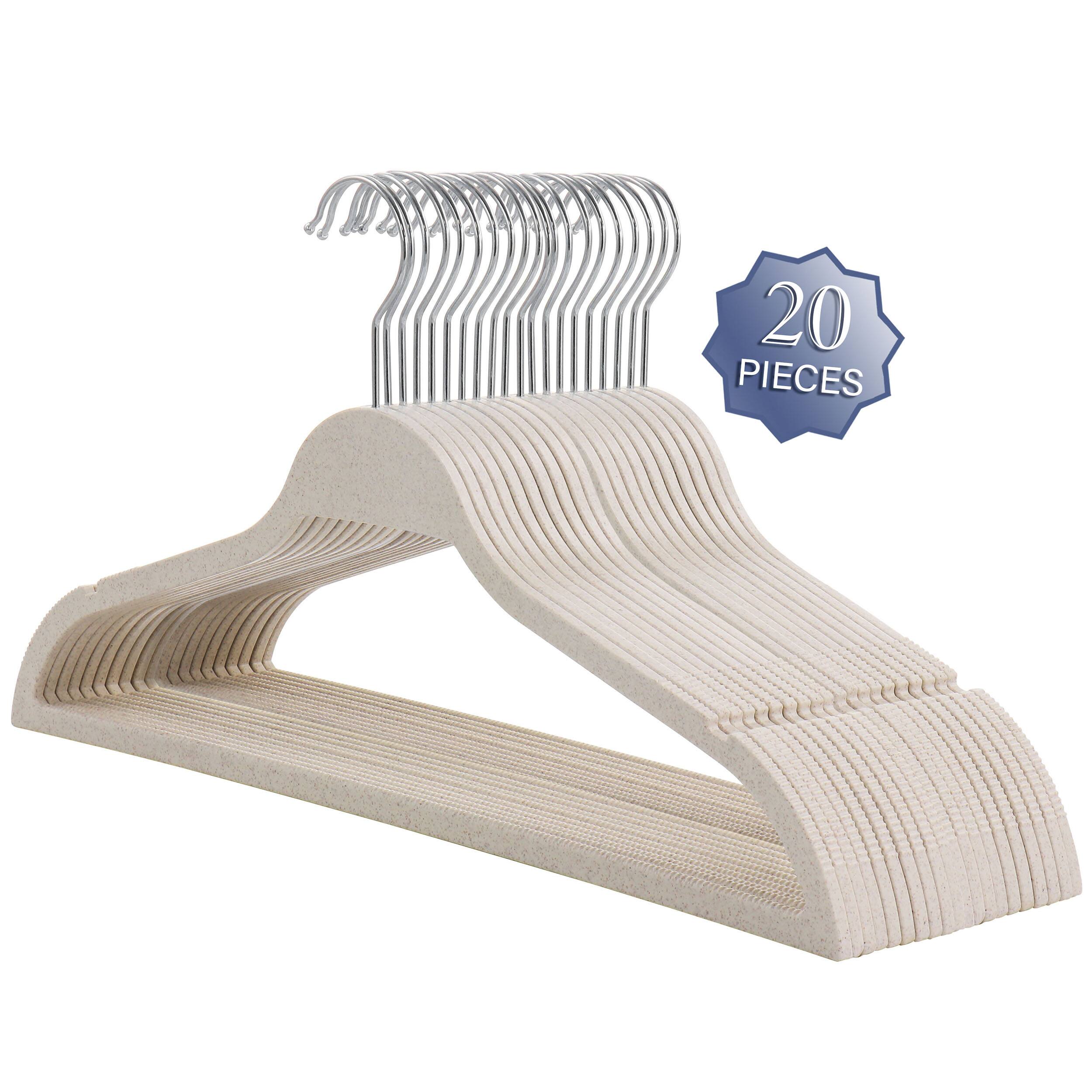 Front. Elama - Elama Home 20 Piece Biodegradable Coat Hangers in Wheat - Wheat.