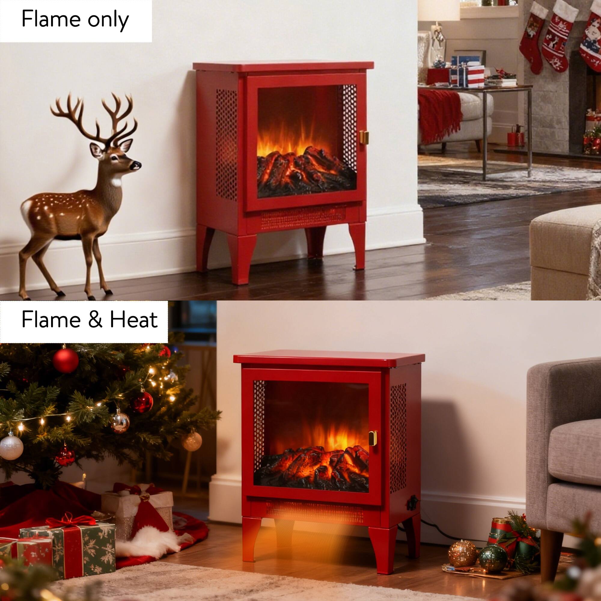 Boyel Living 16 in W x 18 in H Freestanding Electric Fireplace Stove ...