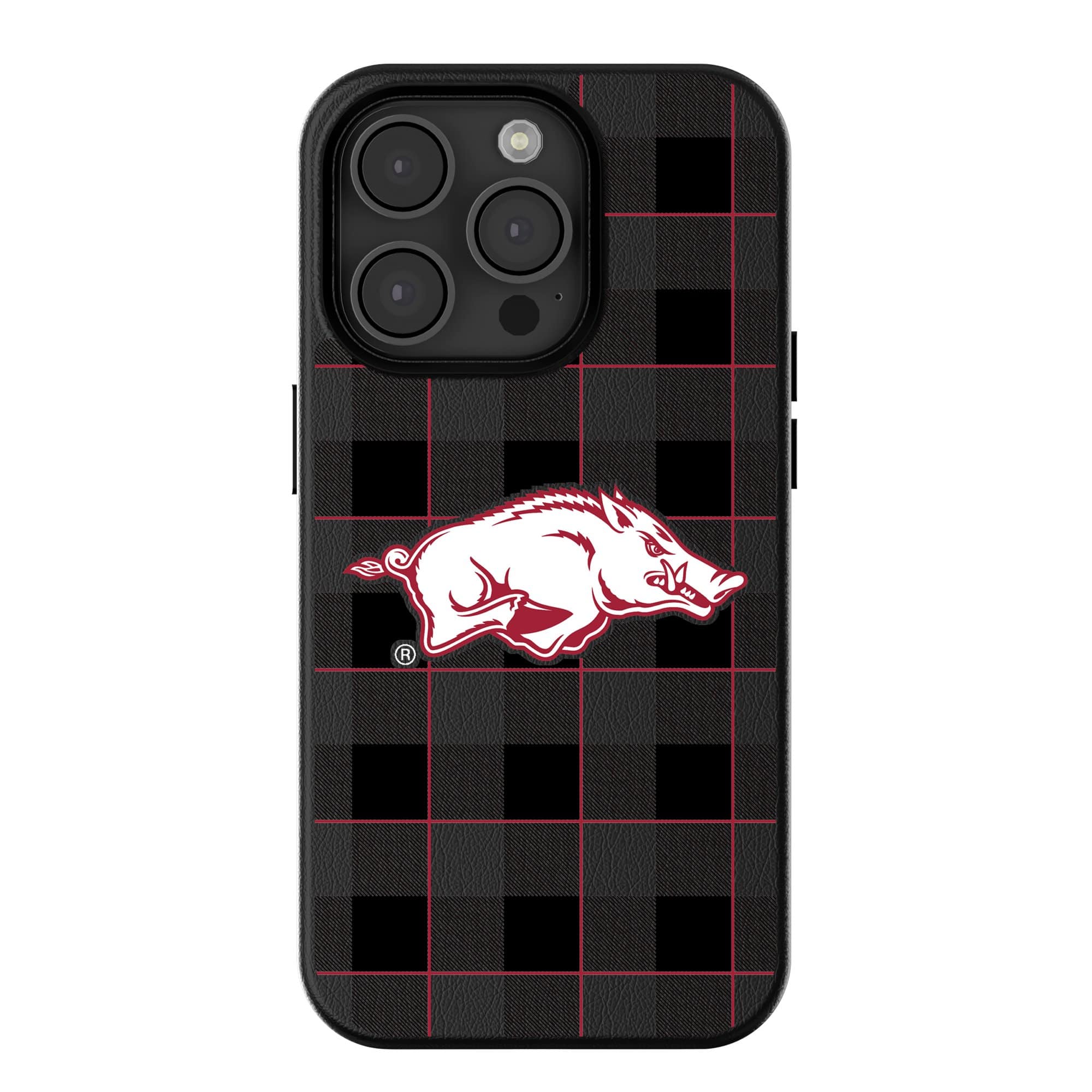 Keyscaper - NCAA - Arkansas Razorbacks Plaid Magnetic Bump iPhone Case - 16 Pro - Black price history on PriceWatchPro
