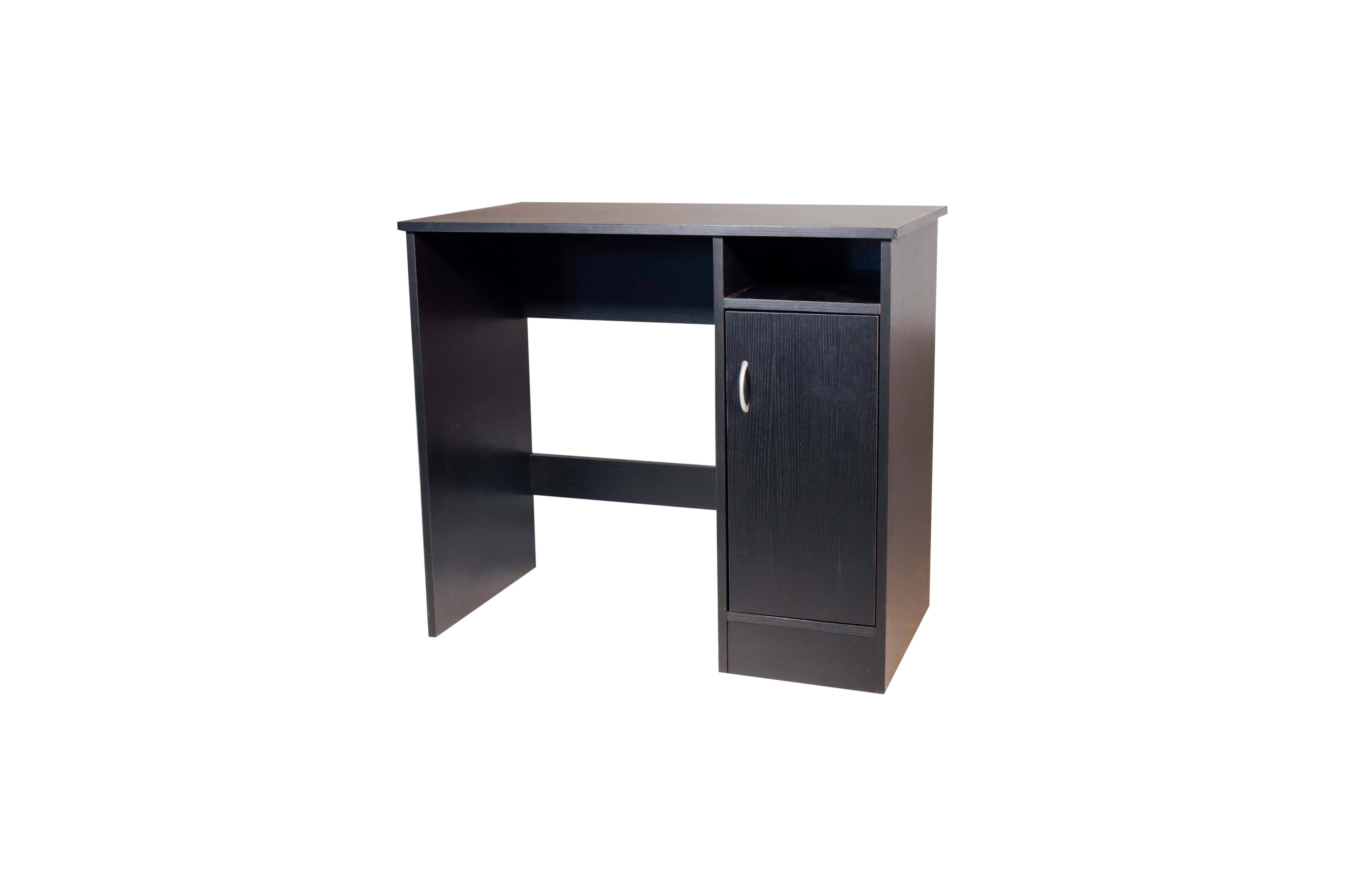 Front. OneSpace - Madison Computer Desk with Cabinet - Black.