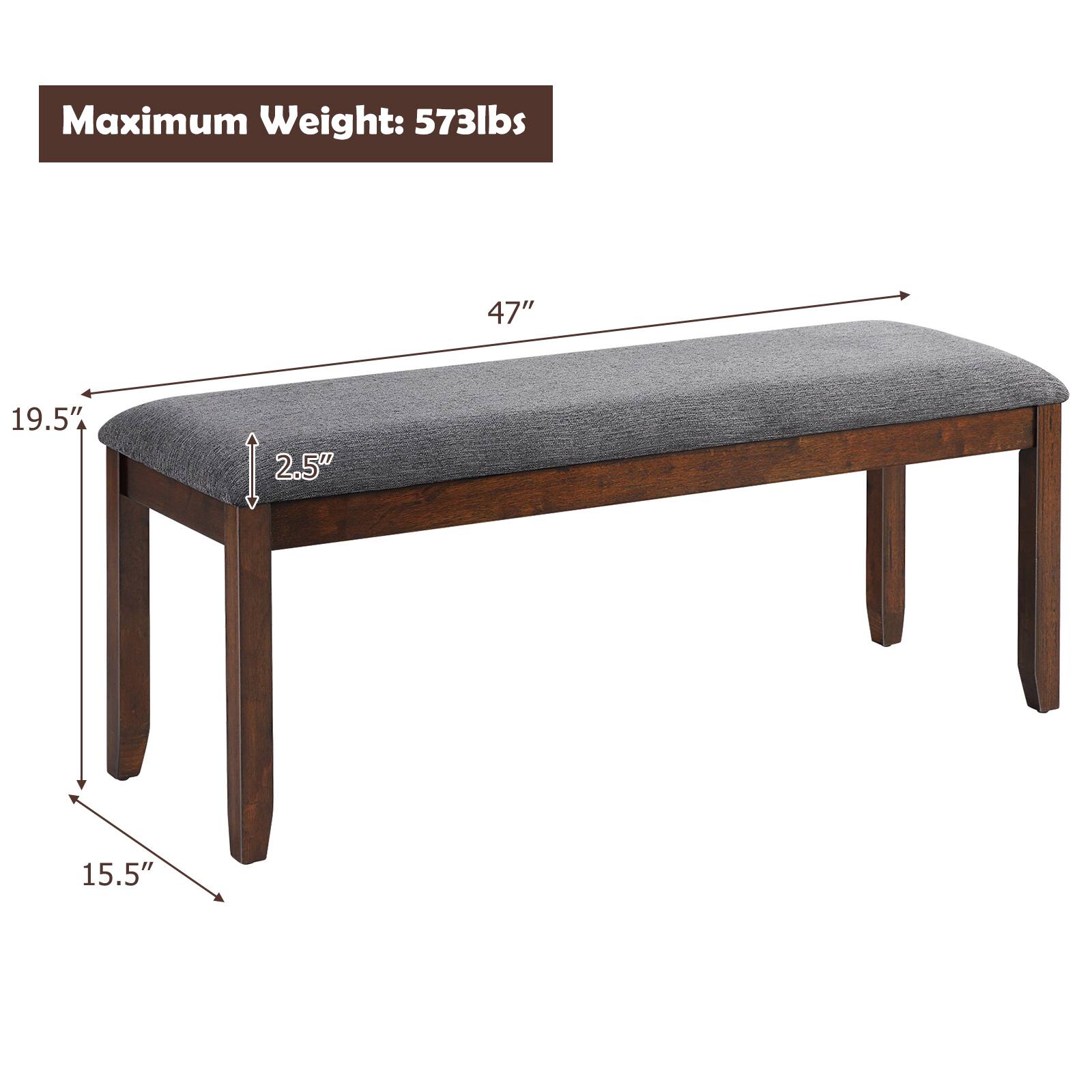 Maximum Weight: 573lbs  
47"  
19.5"  
2.5"  
15.5"