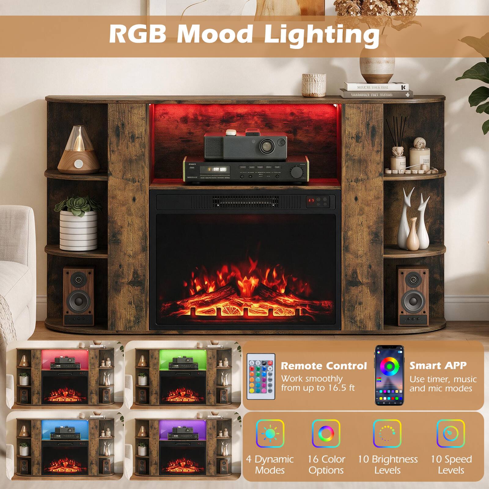 RGB Mood Lighting

0537334  200ml TARRONCE FAEL HOTAL

K Remote Control Work smoothly from up to 16.5 ft
Smart APP Use timer, music and mic modes

4 Dynamic 16 Color Modes Options
10 Brightness 10 Speed Levels