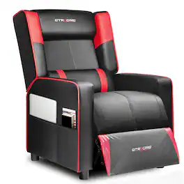 GTPlayer - Gaming Recliner Chair Racing Style Single PU Leather Gaming Sofa - Red
