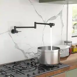 Pot Filler Faucet - Wall Mount Kitchen Sink Faucet Folding Stretchable with Single Hole Two Handles