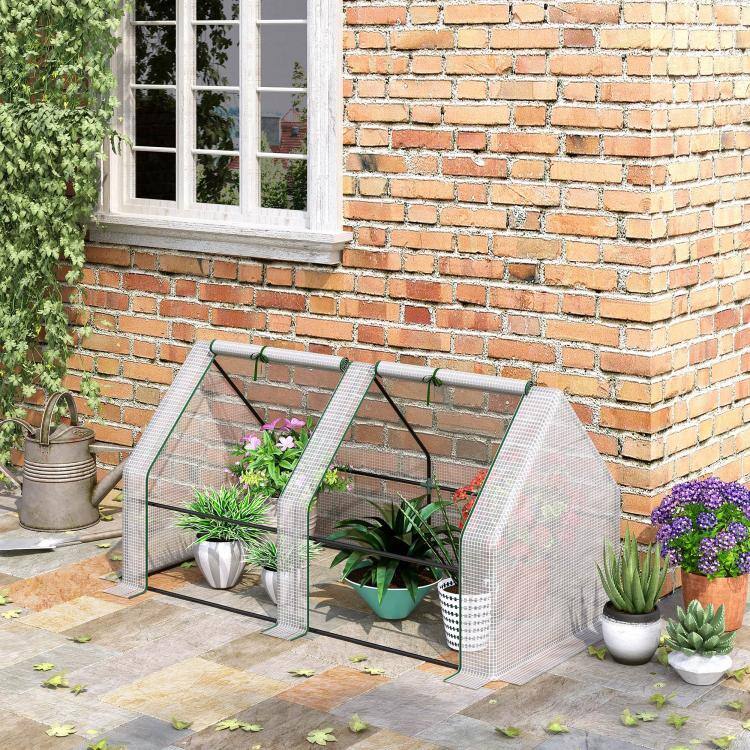 Alt View 1. PULUZ - Portable Mini Greenhouse, Outdoor Garden with Large Zipper Doors and Water/UV PE Cover - White.