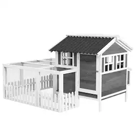 Pawhut - Wooden Chicken Coop with Run for 1-2 Chickens